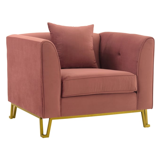 Luxur Living Chapnath Blush Sofa Accent Chair LUX-LCEV1BLUSH