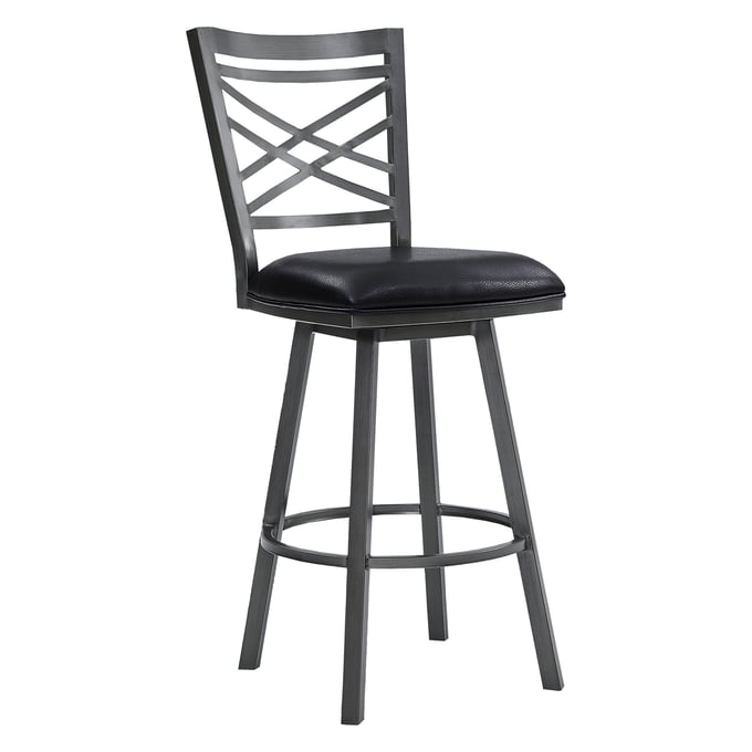 Luxur Living Chelaka Black 30 Inch Counter Height Stool LUX-LCFA30BAMFBL