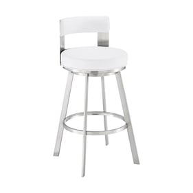 Luxur Living Chikhal White 26 Inch Swivel Counter Stool