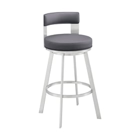 Luxur Living Chikhal Silver Gray 26 Inch Swivel Counter Stool