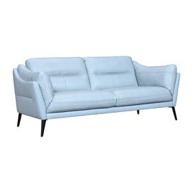 Luxur Living Chikhali Sky Blue Leather Sofa