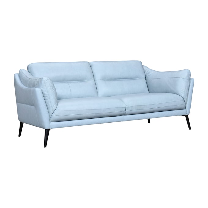 Luxur Living Chikhali Sky Blue Leather Sofa LUX-LCFR3SBLU