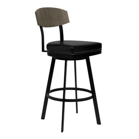 Luxur Living Chikhalwal Vintage Black 30 Inch Bar Height Stool