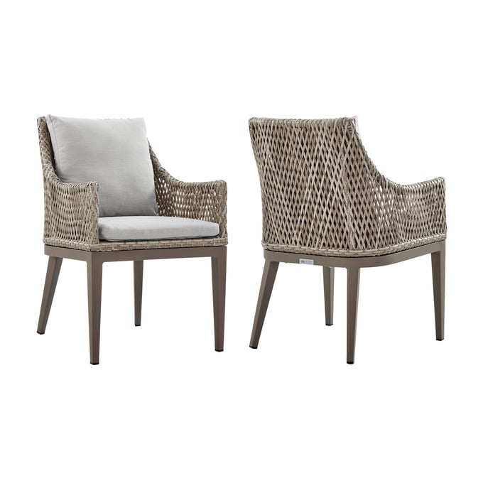 2 Luxur Living Dabki Brown Outdoor Dining Chairs LUX-LCGDCHGR