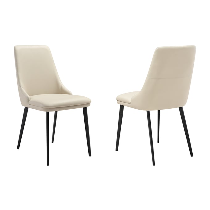 2 Luxur Living Chinchoti Brown Upholstered Dining Chairs LUX-LCGESIBEBLK