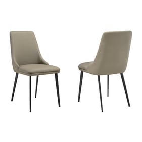 2 Luxur Living Chinchoti Gray Upholstered Dining Chairs