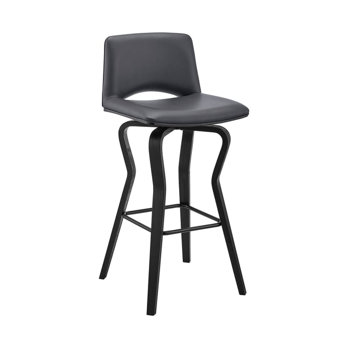 Luxur Living Chipi Gray Black 26 Inch Bar Stool LUX-LCGYBABLGR26