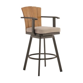 Luxur Living Dahatonda Brown Outdoor Swivel Bar Stool