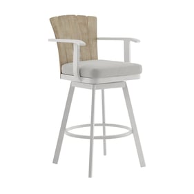 Luxur Living Dahatonda Argent Gray Outdoor Swivel Bar Stool