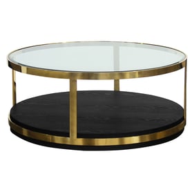 Luxur Living Dagadparwa Gold Black 3pc Coffee Table Set