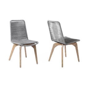 2 Luxur Living Dapura Grey Rope Outdoor Dining Chairs