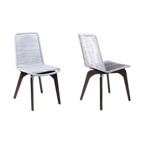 2 Luxur Living Dapura Silver Rope Outdoor Dining Chairs