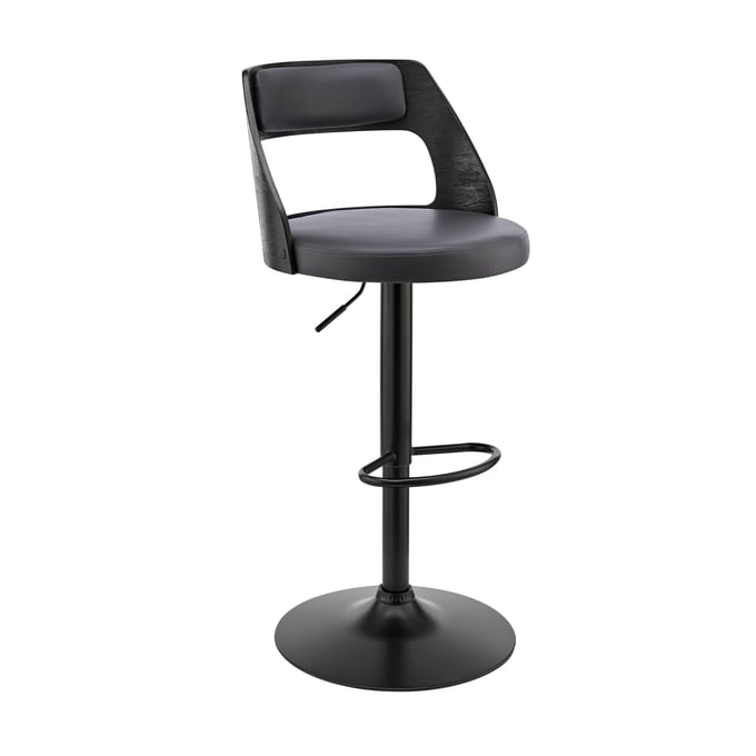 Luxur Living Daregaon Gray Black Bar Stool LUX-LCITBABLGR