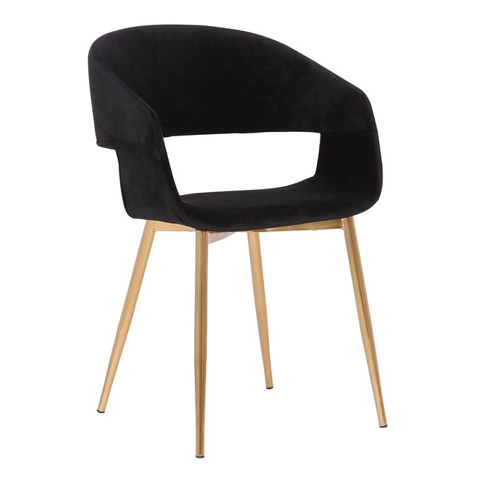 Luxur Living Dawalpur Black Dining Accent Chair LUX-LCJCCHGLDBL