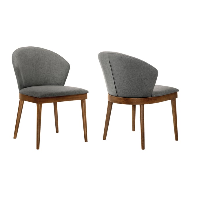 2 Luxur Living Devdari Charcoal Dining Side Chairs LUX-LCJNSIWACH