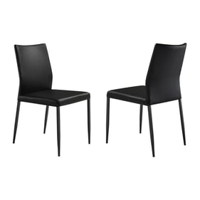 2 Luxur Living Dhaga Black Upholstered Dining Chairs