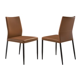 2 Luxur Living Dhaga Brown Upholstered Dining Chairs