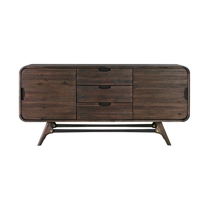 Luxur Living Dhanapur Brown Brushed 3 Drawer Sideboard Buffet LUX-LCKDBUBR