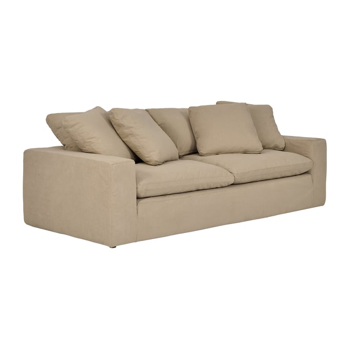 Luxur Living Dhotara Sahara Brown 96.5 Inch Upholstered Sofa LUX-LCLB3PSA