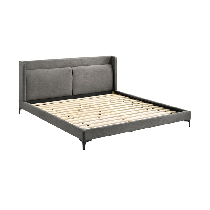 Luxur Living Dholkyachi Gray King Platform Bed LUX-LCLEBDCHKG