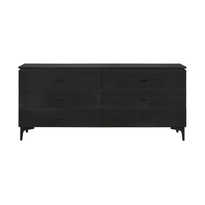 Luxur Living Dholkyachi Black 6 Drawer Dresser LUX-LCLEDRBL