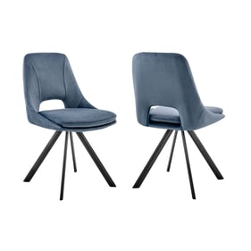 2 Luxur Living Dhotar Blue Dining Accent Chairs