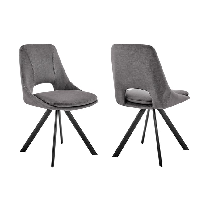 2 Luxur Living Dhotar Gray Dining Accent Chairs LUX-LCLESIGRY