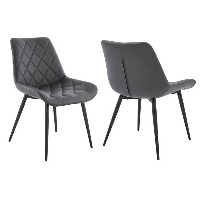 2 Luxur Living Dongargaon Gray Dining Chairs LUX-LCLRSIBLGR