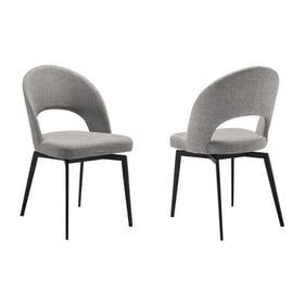 2 Luxur Living Dudheri Gray Swivel Upholstered Dining Chairs