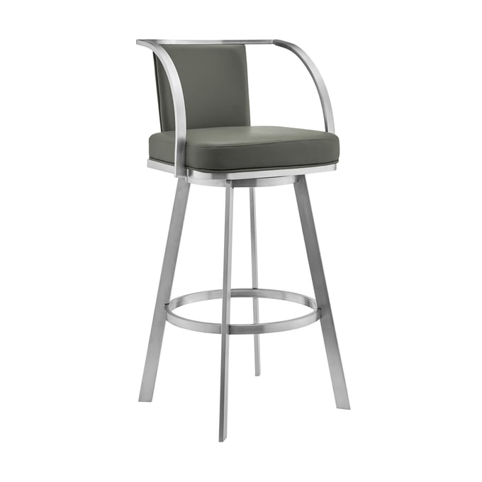 Luxur Living Dinoda Gray Faux Leather 30 Inch Swivel Bar Stool LUX-LCLVBABSGR30