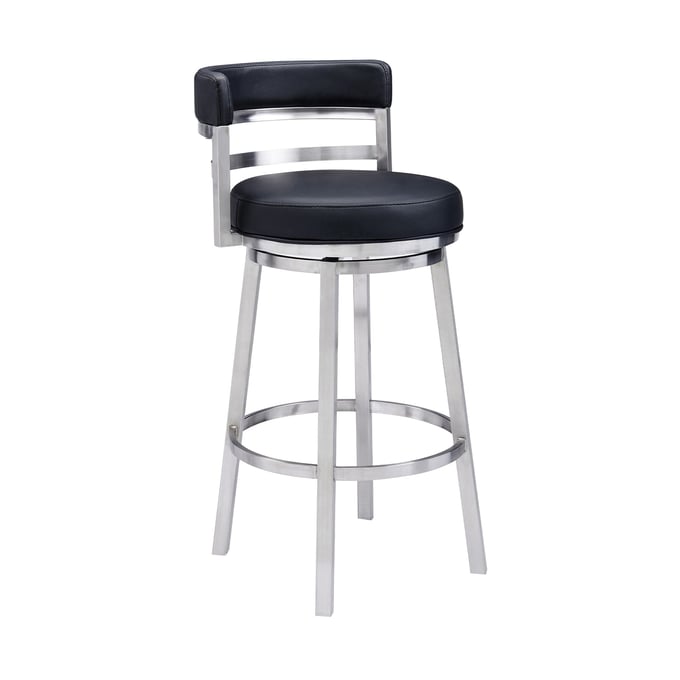 Luxur Living Fattepur Black 30 Inch Bar Height Stool LUX-LCMABABSBL30