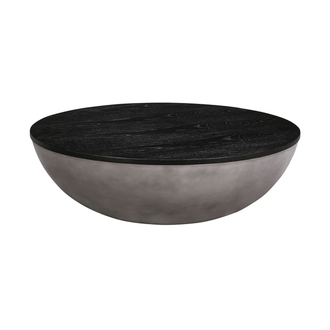 Luxur Living Garolyachi Black Brushed Round Coffee Table LUX-LCMFCOCCBL