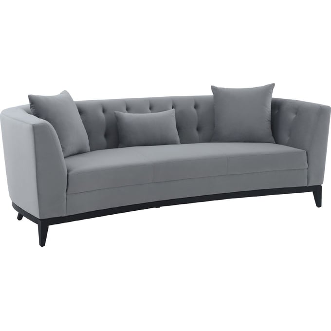 Luxur Living Ganu Gray Velvet Modern Sofa LUX-LCMG3GREY