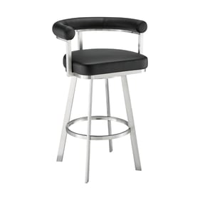 Luxur Living Gadegaon Black 26 Inch Swivel Counter Stool