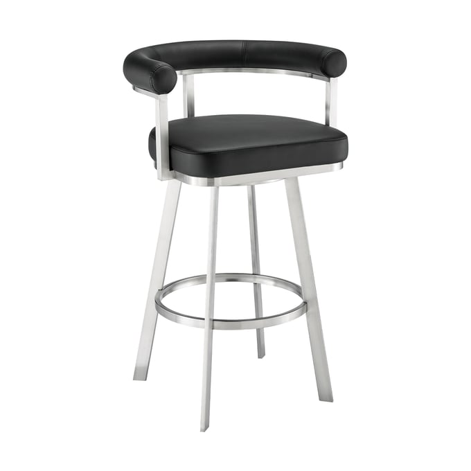 Luxur Living Gadegaon Black 26 Inch Swivel Counter Stool LUX-LCMGBABSBLK26