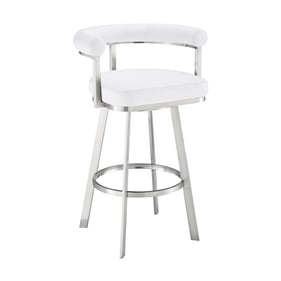 Luxur Living Gadegaon White 30 Inch Swivel Bar Stool