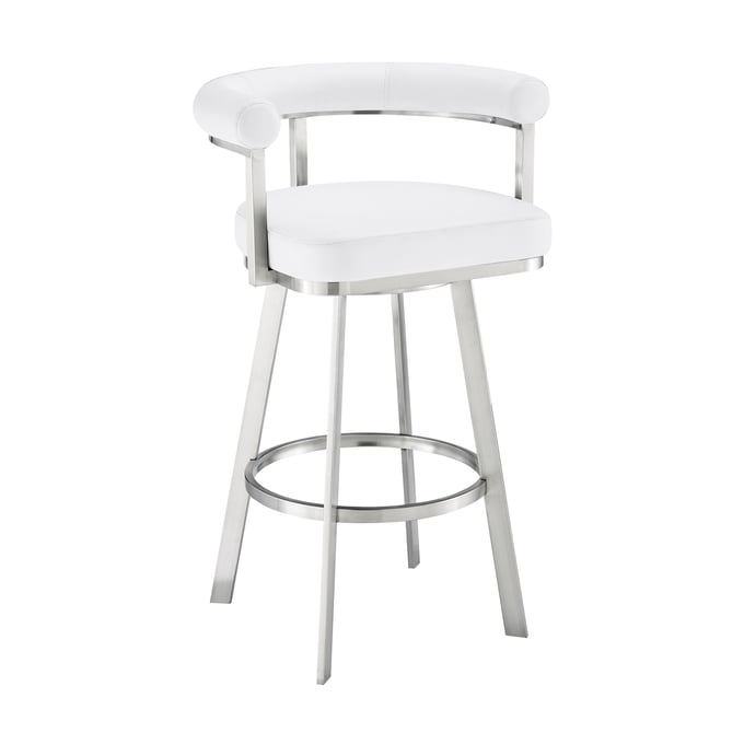 Luxur Living Gadegaon White 30 Inch Swivel Bar Stool LUX-LCMGBABSWHI30