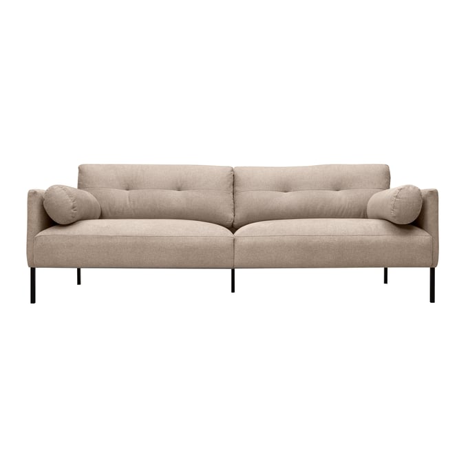 Luxur Living Gawandgaon Brown Fabric Sofa LUX-LCMISOBLKBEI