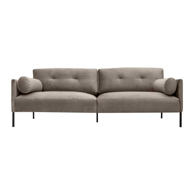 Luxur Living Gawandgaon Gray Velvet Sofa LUX-LCMISOBLKDKGRY