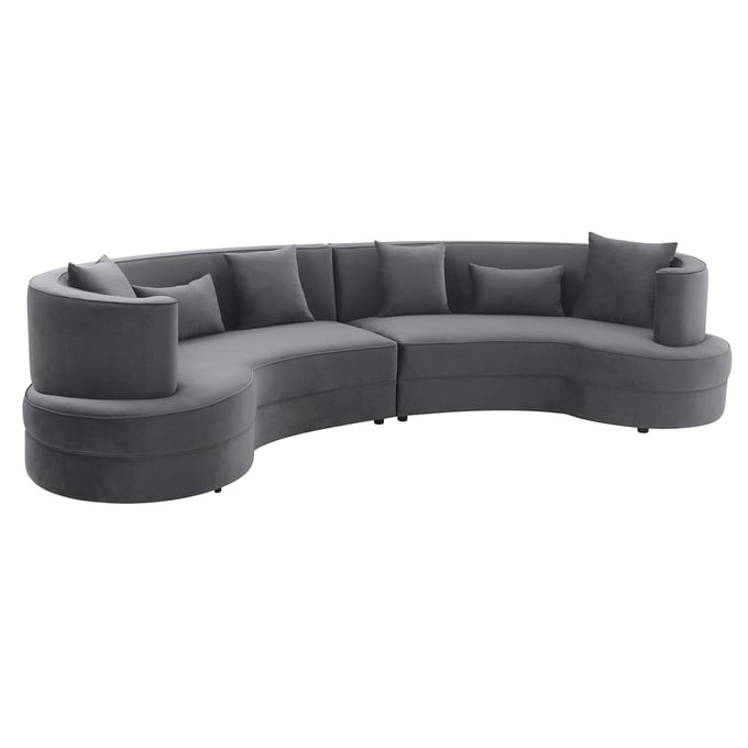 Armen Living Majestic Gray Sectional Sofa ARM-LCMJSEGREY