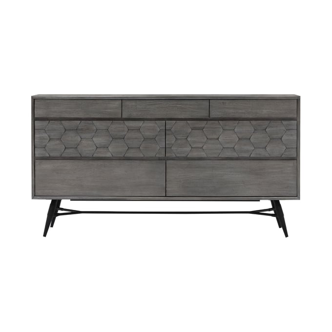 Luxur Living Gadhala Grey 6 Drawer Dresser LUX-LCMKDRTG