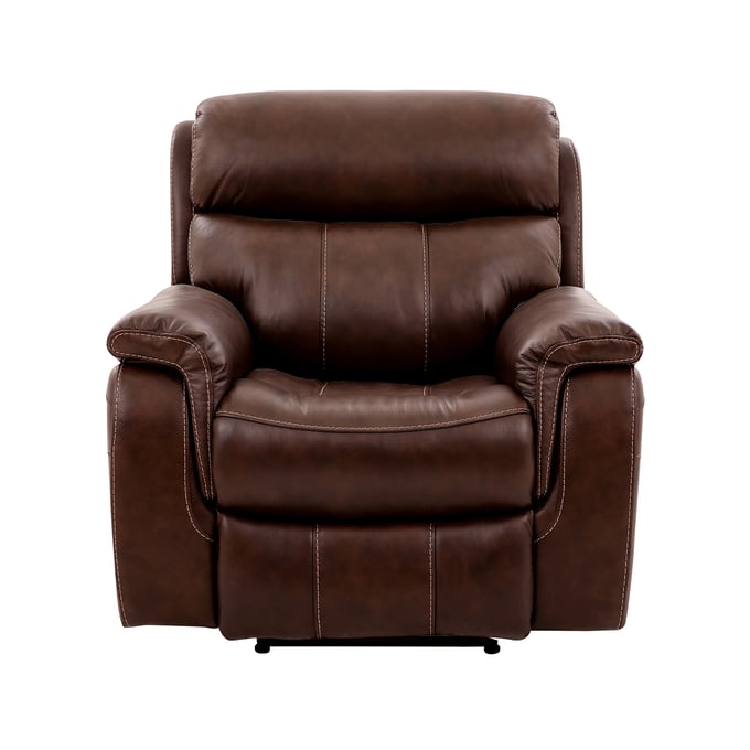 Luxur Living Gokhi Brown Leather Dual Power Headrest Recliner Chair LUX-LCMN1BR