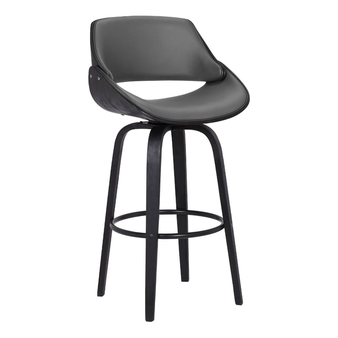 Luxur Living Girdharpur Black Grey 30 Inch Bar Height Stool LUX-LCMNBABLGR30