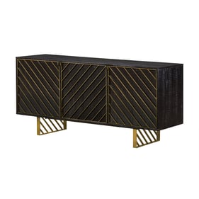 Luxur Living Girgaon Black Rectangular Sideboard