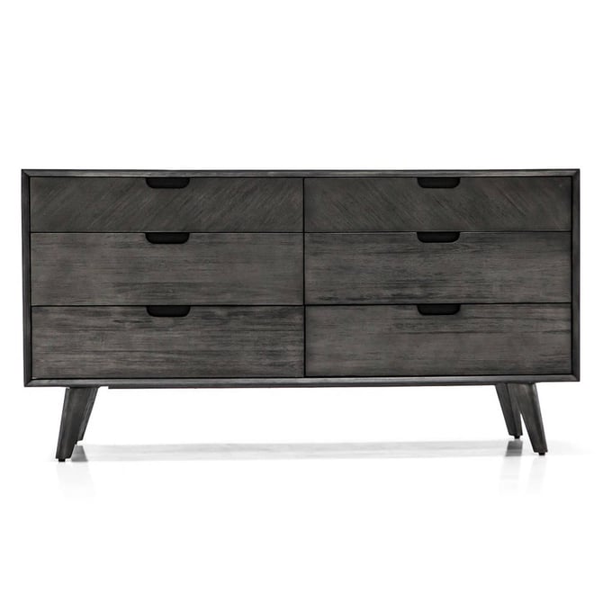 Luxur Living Ghusar Tundra Grey 6 Drawer Dresser LUX-LCMODRTG