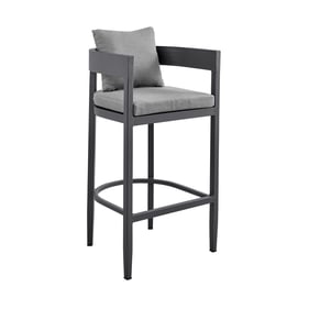 Luxur Living Garsoli Dark Grey Outdoor Patio Counter Height Bar Stool