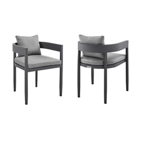 2 Luxur Living Garsoli Dark Grey Outdoor Patio Dining Chairs