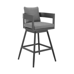 Luxur Living Garsoli Dark Gray Outdoor Swivel Counter Stool