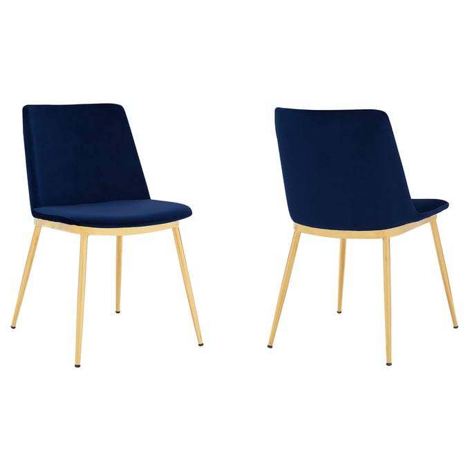 2 Armen Living Messina Jewel Blue Dining Room Chairs ARM-LCMSSIGLBLU