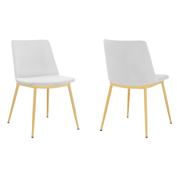 2 Luxur Living Gaul White Gray Dining Room Chairs LUX-LCMSSIGLWHT